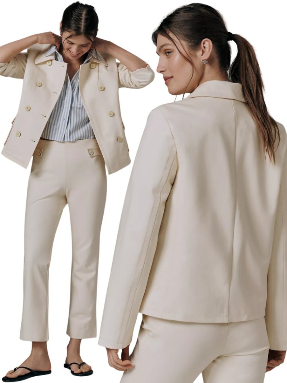 Maeve Anthropologie Double-Breasted Knit Blazer Women's XS Butter Yellow NWOT